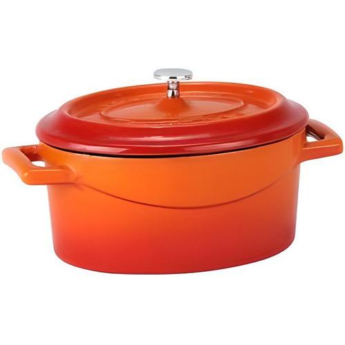 Mini Cocotte Ovale Orange En Fonte - Tompress