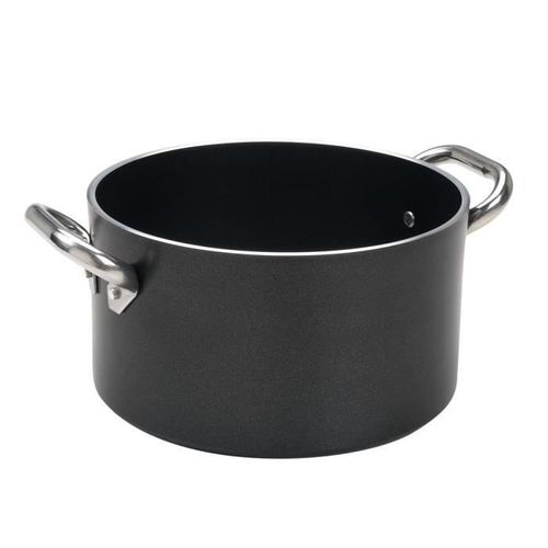 Casserole Haute En Aluminium Anti-Adhésif, Épaisseur 5 Mm, 2 Anses Tubulaire En Acier Inox