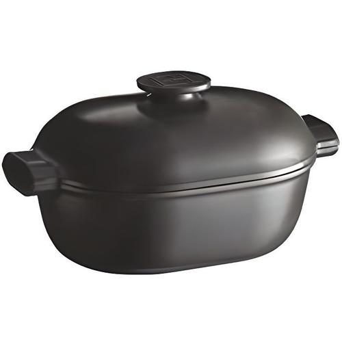 Emile Henry, Eh779565 Cocotte Ovale Delight Céramique Induction, 4.5 Litres, Noire Eh779565