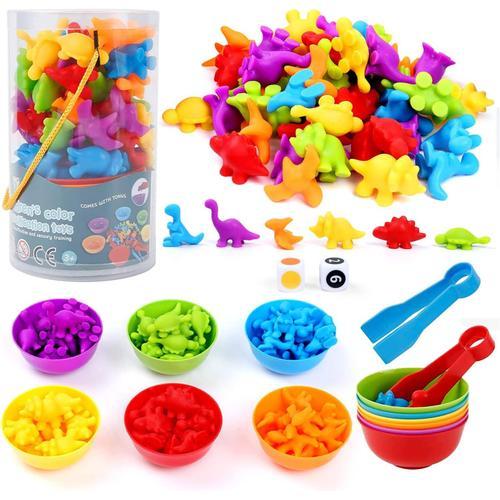 Jeu Montessori 58 Pièces Comptage Et Tri Numéros Dinosaure Compter Les Jouets Mathématiques Avec Jouets De Tri Apprendre Les Couleurs Pour Enfants Jeu Montessori 3 Ans Plus.[G1590]