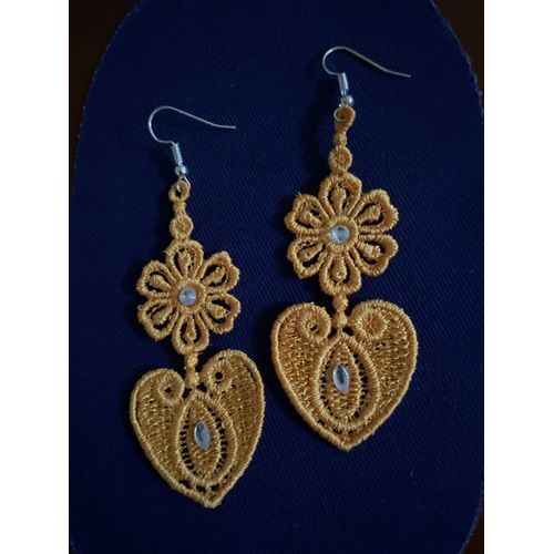 Boucles Oreilles Broderie Auto Portée