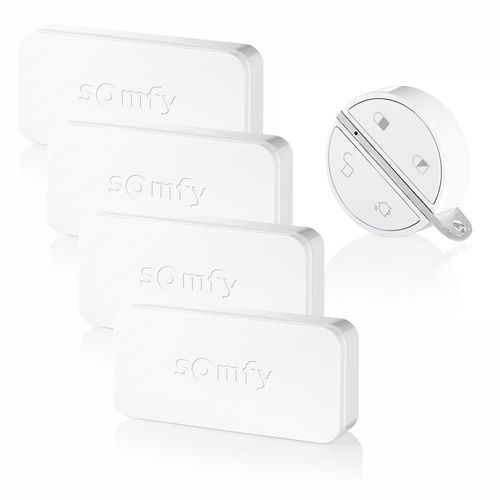 Pack accessoires Plus Home Alarm - Avec 4 détecteurs IntelliTAG et 1 badge télécommande - Compatible Home Alarm, Advanced et Somfy One+