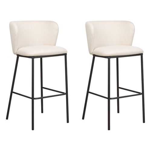 Lot De 2 Chaises De Bar Mina Blanc Cassé