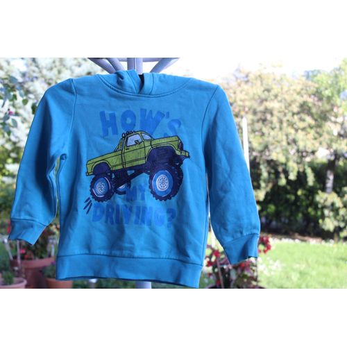 Pull À Capuche Turquoise.116cm.5ans.