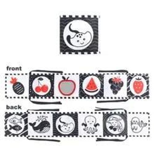 Livre De Gril Mentaires Oriel Montessori Pour Bébés, Jouets Cpull Pour Nouveau-Nés, Jouets De Nettoyage D'animaux Noirs Et Blancs, 0 À 12 Mois-A-Fruits