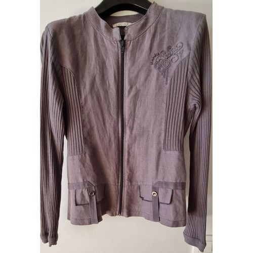 Veste Courte Grise En Lin