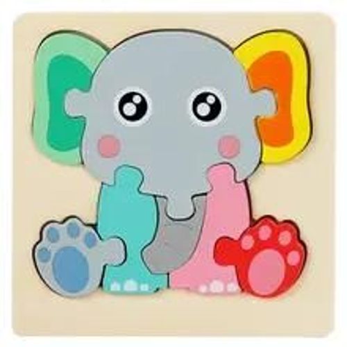 Puzzle En Bois Montessori Pour Enfants, Freins D'animaux, Jouets Éducatifs D'apprentissage Colorés, Tangram Jigzaw Leone, Nitive Wood, Cadeau Pour Enfants-Elephant