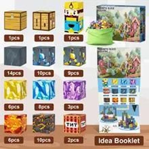 Décennie S Magnétiques Pour Enfants De 3 Ans Et Plus, Jouets Montessori Pour Tout-Petits, Aimant De Construction Et De Succession, Cavernes D'épée, Édition Mondiale, 72 Pièces-2.3cm-72pcs