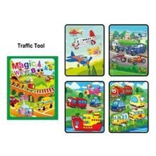 Livre De Coloriage Magique Réutilisable Montessori Pour Enfants, Livre De Dessin À L'eau, Jouets De Peinture Pour Tout-Petits-Traffic Tool
