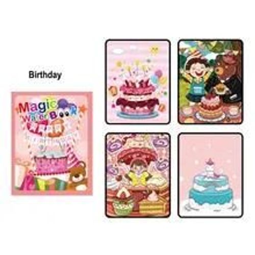 Livre De Coloriage Magique Réutilisable Montessori Pour Enfants, Livre De Dessin À L'eau, Jouets De Peinture Pour Tout-Petits-Birthday