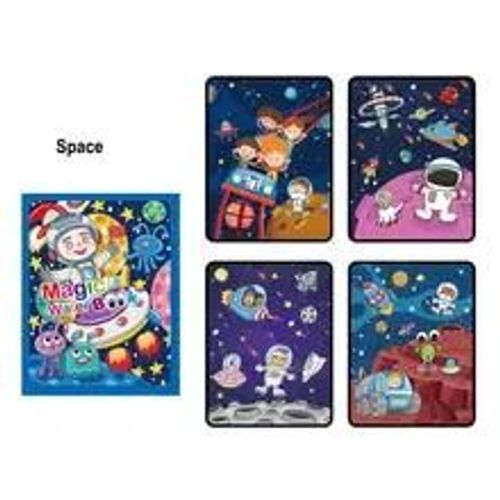 Livre De Coloriage Magique Réutilisable Montessori Pour Enfants, Livre De Dessin À L'eau, Jouets De Peinture Pour Tout-Petits-Space