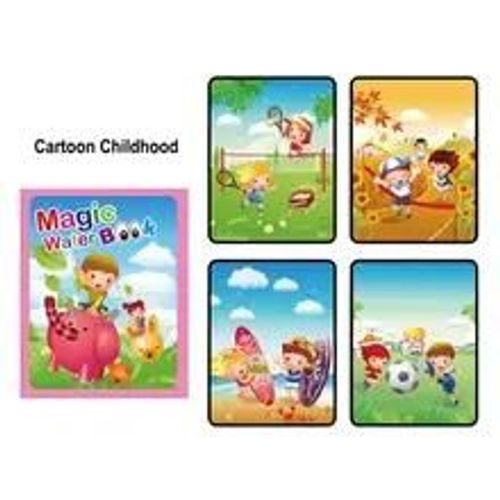 Livre De Coloriage Magique Réutilisable Montessori Pour Enfants, Livre De Dessin À L'eau, Jouets De Peinture Pour Tout-Petits-Cartoon Childhood