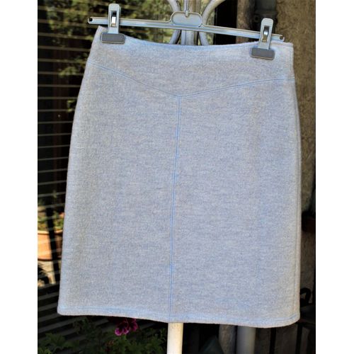 Jupe Bleu Clair 1.2.3 En Laine Bouillie.Taille Étiquetèe :38 .