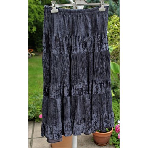 Jupe/Jupon Roseline En Velours Gris.Taille Élastiquèe. Facilement 40/42