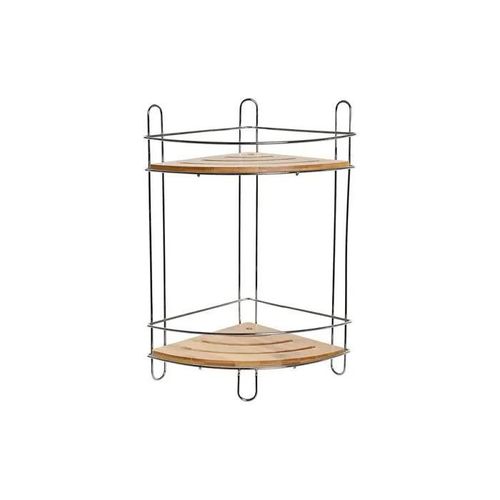 Étagère D'angle En Bambou Chrome Métallique Inoxydable Dkd Home Decor