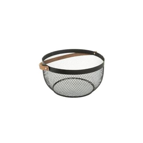 Corbeille - Ac-Déco - 29 Cm - Métal - Noir - Poignée Intégrée