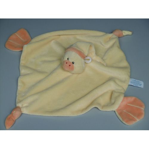 Doudou Canard Plat Jaune Orange Gipsy