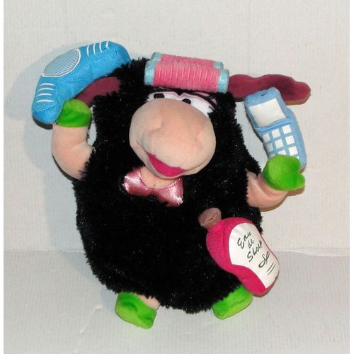Peluche Magic Kinder Toys Reversible Doudou Larissa Mouton Noir Transformable En Agneau Blanc Lisa