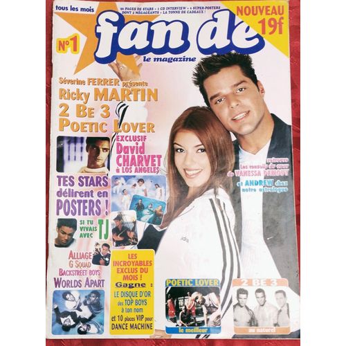 Fan 2 N1 Magazine Revue Sept1997 Avec Poetic Lover/Ricky Martin/David Charvet/Backstreet Boys/Alliage/Hanson/Domino/Coolio/G Squad/Top Boys/Worlds Apart/All Saints/Andrew Mccarthy/Filip De 2b3/Vanessa