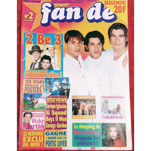 Fan 2 N2 Magazine Revue Octobre1997 Avec Dance Machine/Worlds Apart/Boyz Ii Men/2b3/Savage Garden/Enerique Iglesias/Kelly Slater/Ultimate Kaos/G Squad/Aqua/Ricky Martin/Adm/X-Files/Severine Ferrer