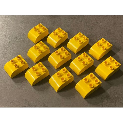 Lot de 12 LEGO DUPLO jaune avec haut incurvé 2302