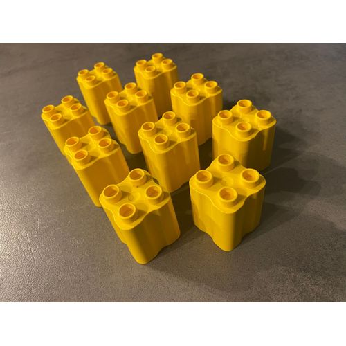 Lot de 10 LEGO DUPLO jaune ondulés sur les côtés 31061