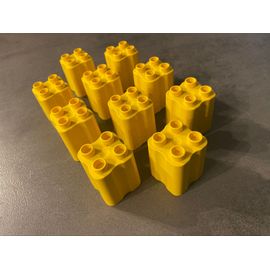 Lot de 10 LEGO DUPLO jaune ondulés sur les côtés 31061