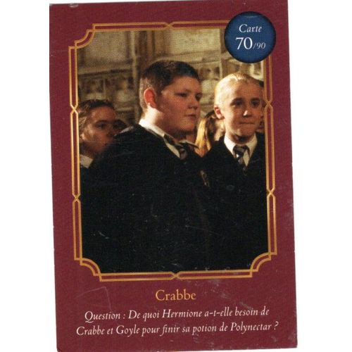 Carte De Jeu Wizarding World, Harry Potter N° 70 : Crabbe - Auchan - 2021
