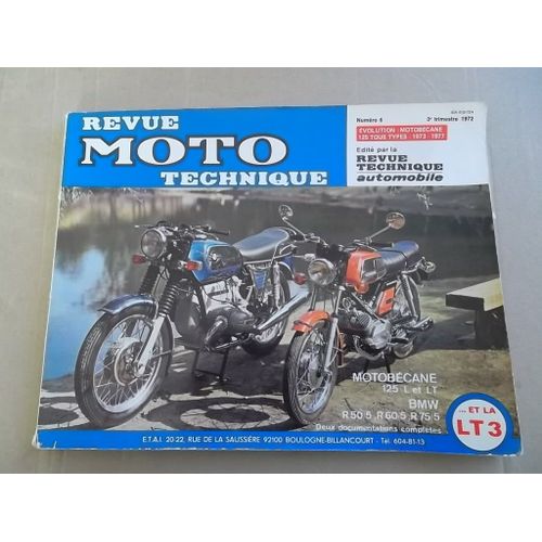 Revue Moto Technique Bmw R50/5 R60/5 R75/5 Et Motobecane 125 L Lt Lt3