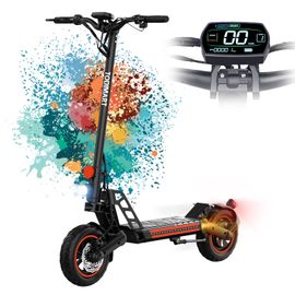 Todimart G2 Trotinette Electrique Adulte,Moteur 500w 25km/H Autonomie 45km/Batterie 48v 10.4ah,10 Pouces Tubeless Tout-Terrain Pneus,Hauteur De Guidon Réglable, Orange