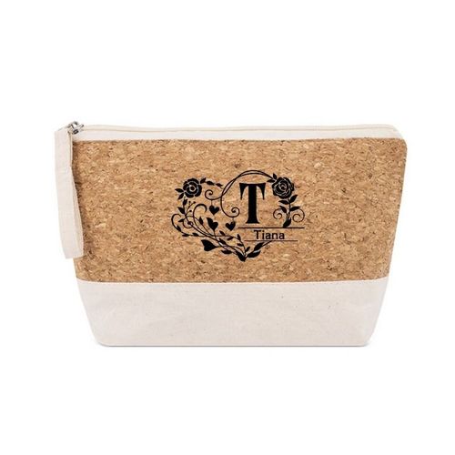 Trousse de maquillage pochette prenom 16 coeur et fleur personnalisee
