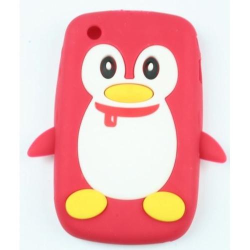 Coque Blackberry Curve 8520 Rouge Pingouin Silicone