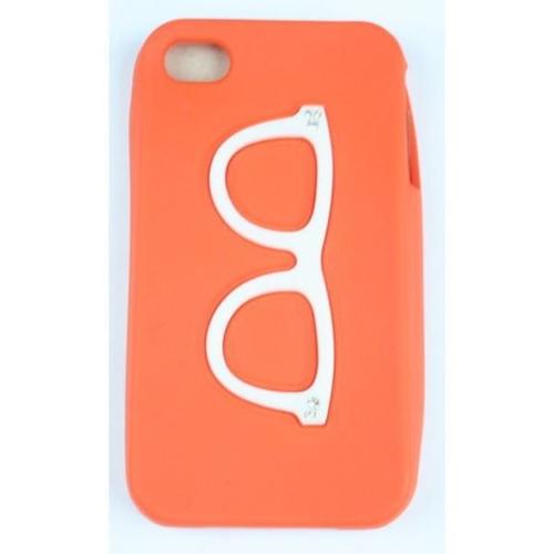 Coque Iphone 4/ 4s Orange Lunette Silicone