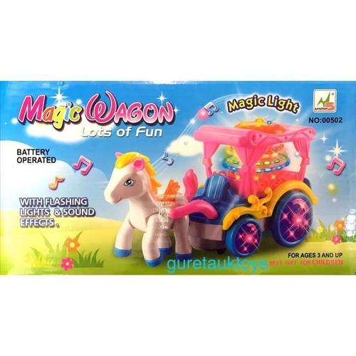 Poney Musical Et Lumineux Avec Sa Calèche Magique