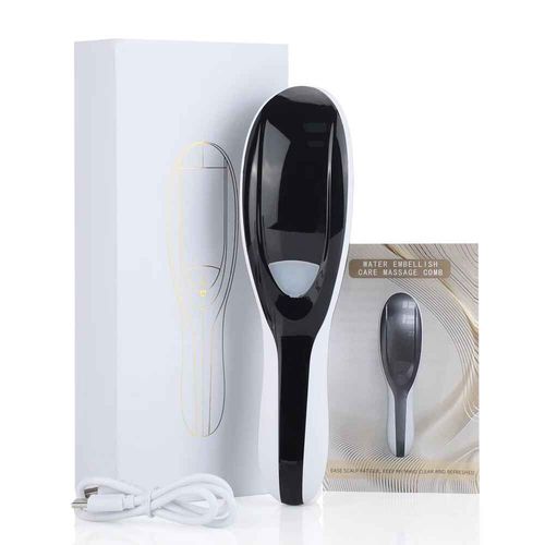 Peigne De Massage À Pulvérisation Électrique Pour La Croissance Des Cheveux,Masseur De Tête À Vibration,Brosse De Luminothérapie,Anti-Perte De Cheveux,Cuir Chevelu,Atomisation Liquide - Type Black