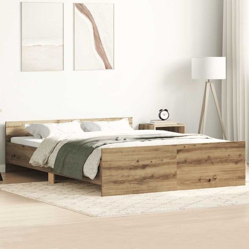 Vidaxl Cadre De Lit Sans Matelas Chêne Artisanal 120x200 Cm