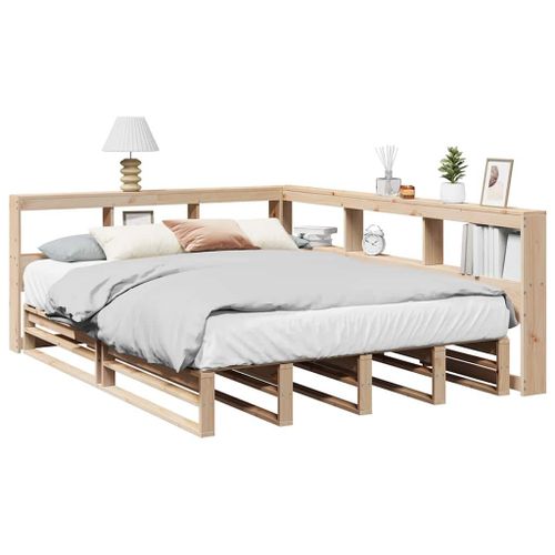 Vidaxl Lit Bibliothèque Sans Matelas 150x200 Cm Bois Massif De Pin