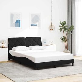 Vidaxl Cadre De Lit Sans Matelas Noir 140x190 Cm Tissu