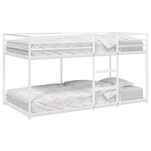 Vidaxl Lit Superposé Sans Matelas Blanc 100x200 Cm Acier