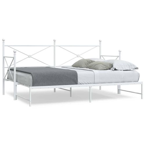 Vidaxl Lit De Jour Avec Lit Gigogne Sans Matelas Blanc 80x200 Cm Acier