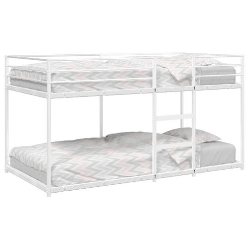 Vidaxl Lit Superposé Sans Matelas Blanc 90x200 Cm Acier