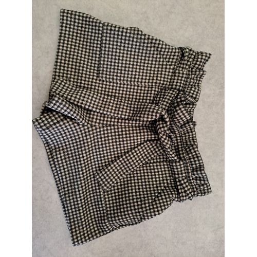 Short Épais Vichy Beige/Noir Mango - 8 Ans