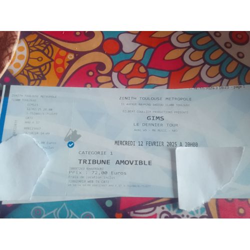 Billet Concert Gims Le 12 Février À Toulouse 72 Euros Catégorie 1
