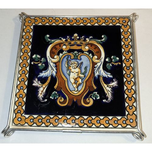 Dessous De Plat En Faïence De Gien "Ange" - Tour Métal