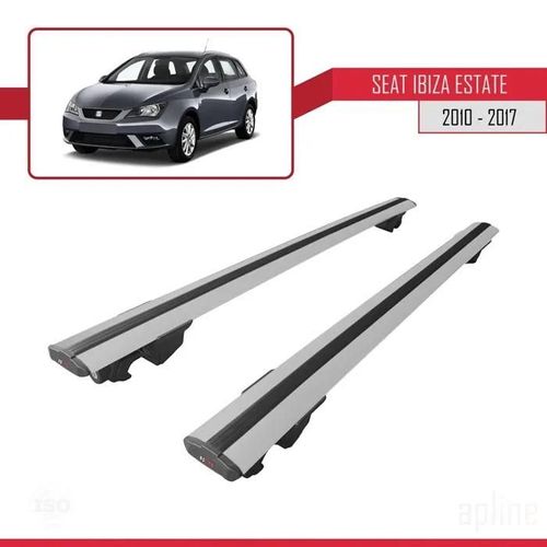 Barres De Toit - Hook - Compatible Seat Ibiza St 2010-2017 - Aluminium - Charge 75 Kg - Verrouillable