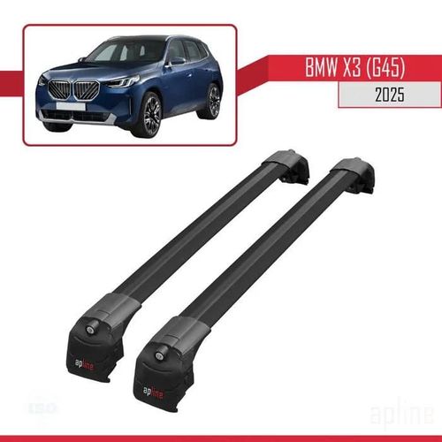 Barres De Toit - Bmw - X3 (G45) 2025 - Aluminium Noir - 2 Barres - Charge Utile 300 Kg