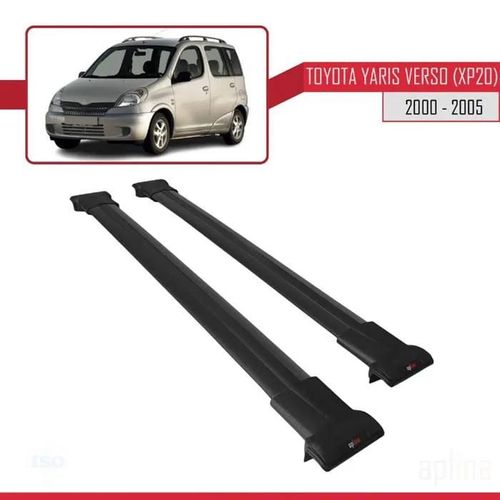 Barres De Toit - Fly - Compatible Toyota Yaris Verso - Aluminium - Noir - Charge 300 Kg