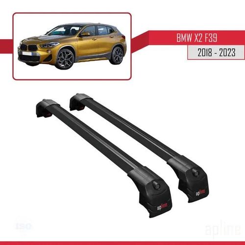 Barres De Toit - Ace-2 - Compatible Bmw X2 (F39) 2018-2023 - Aluminium Noir - Charge Utile 300 Kg