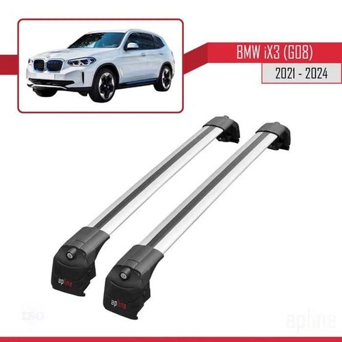 Barres De Toit - Bmw - Ix3 G08 - Aluminium Gris - 2 Barres - Charge Utile 300 Kg