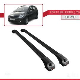 Compatible Avec Toyota Corolla Spacio (E120) 2001-2007 Barres De Toit Ace-1 Railing Porte-Bagages De Voiture Noir